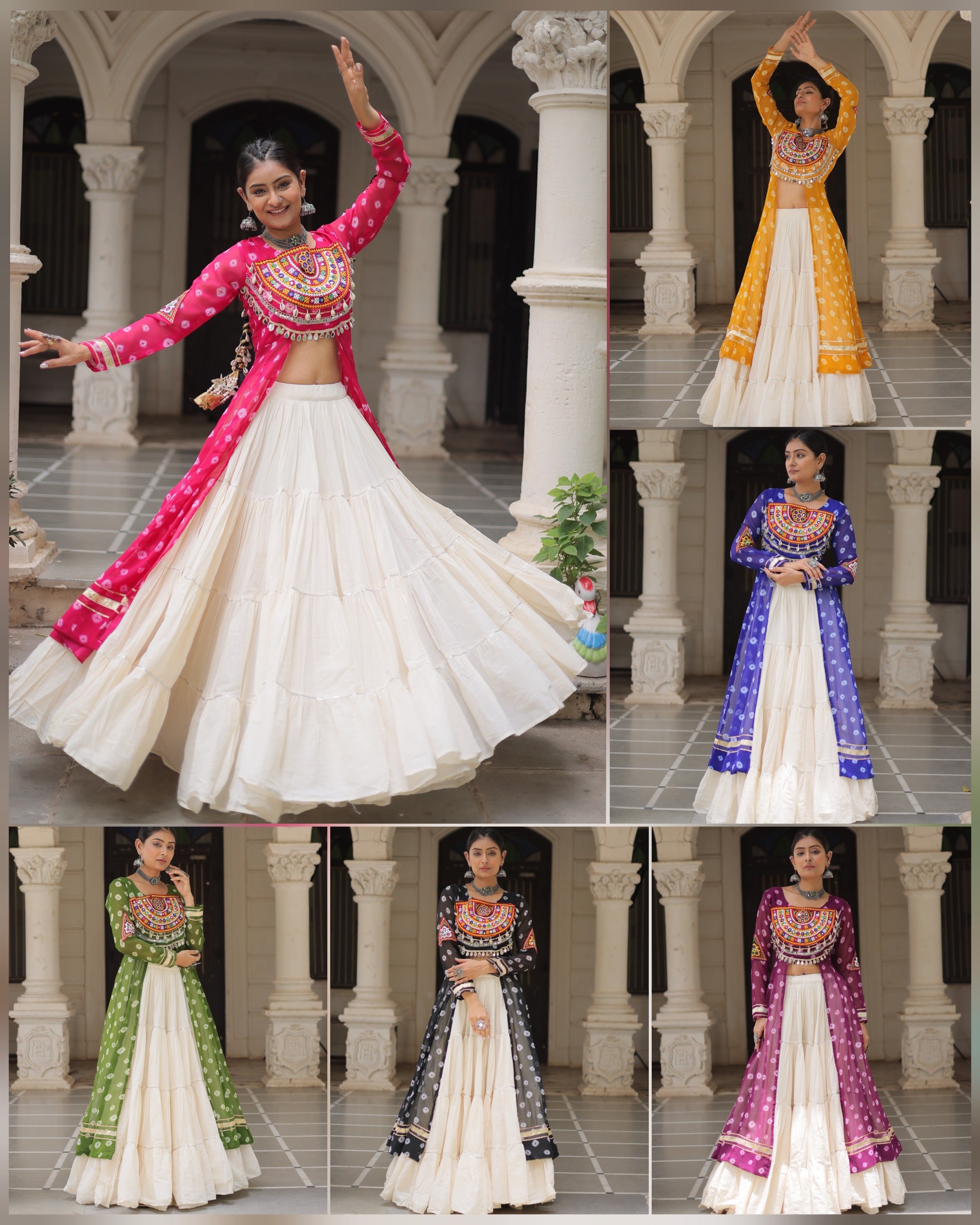 Yellow Vibrant Bandhani Print Garba Navratri Chaniya Choli