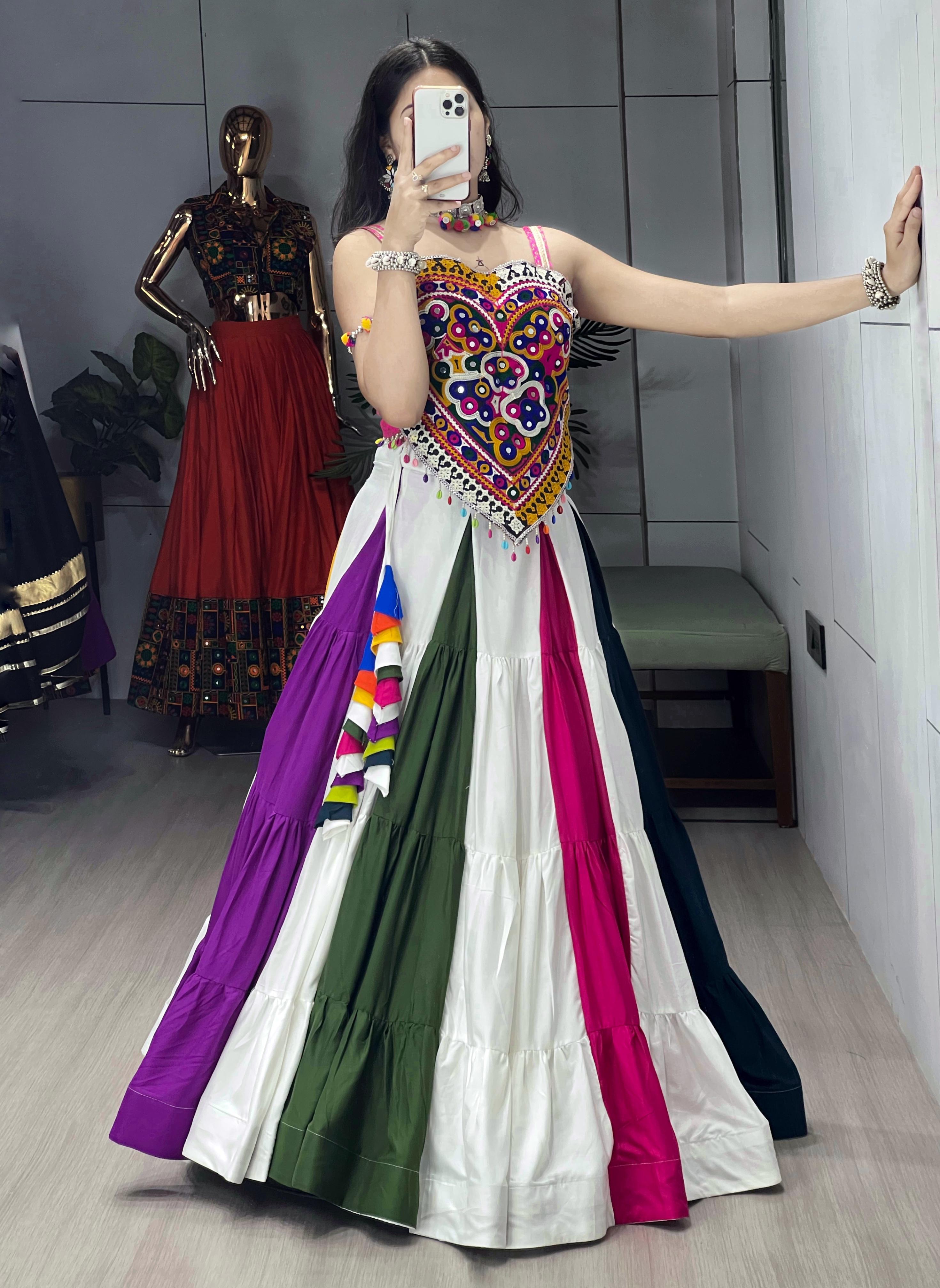 Kutchi Work Garba Navratri Chaniya Choli with 8-Meter Flair