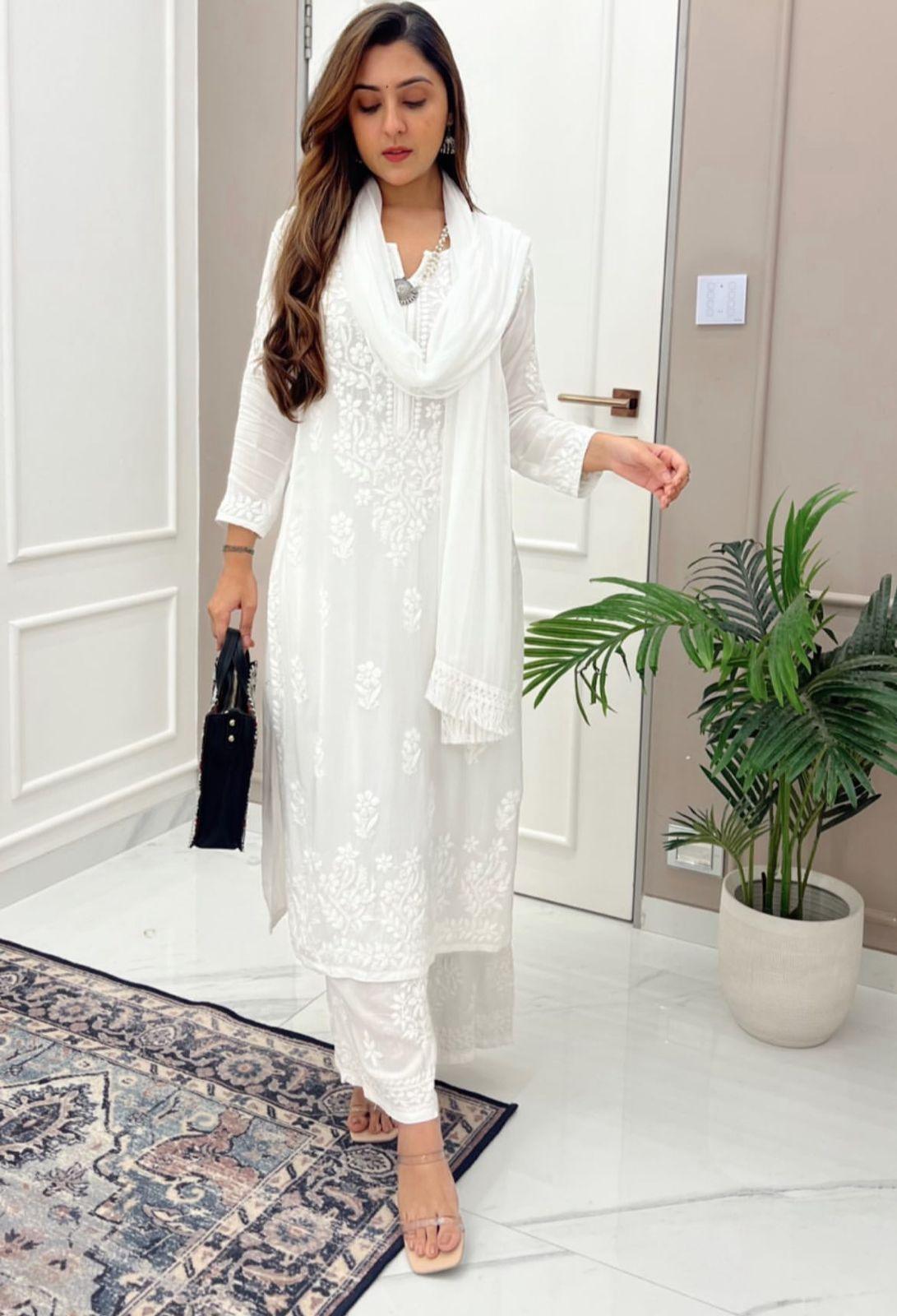 @therealjuhikhemani White and Teal Kurti Set haul Combo Discount