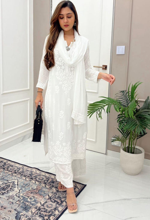 @therealjuhikhemani White and Teal Kurti Set haul Combo Discount
