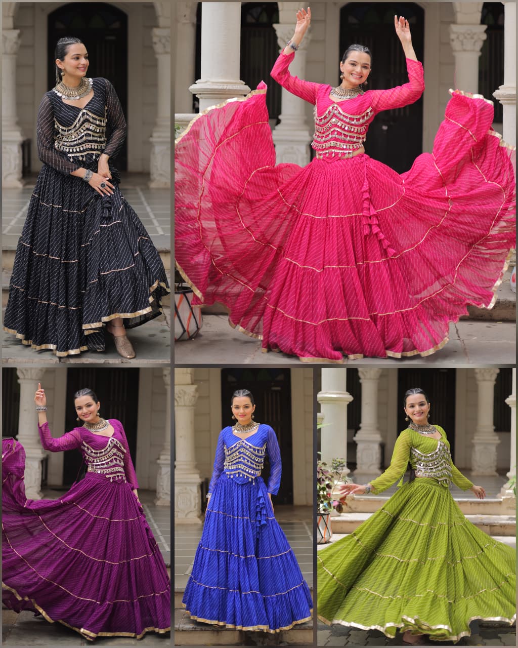 Wine Leheriya Print Garba Navratri Chaniya Choli with 12-Meter Flair