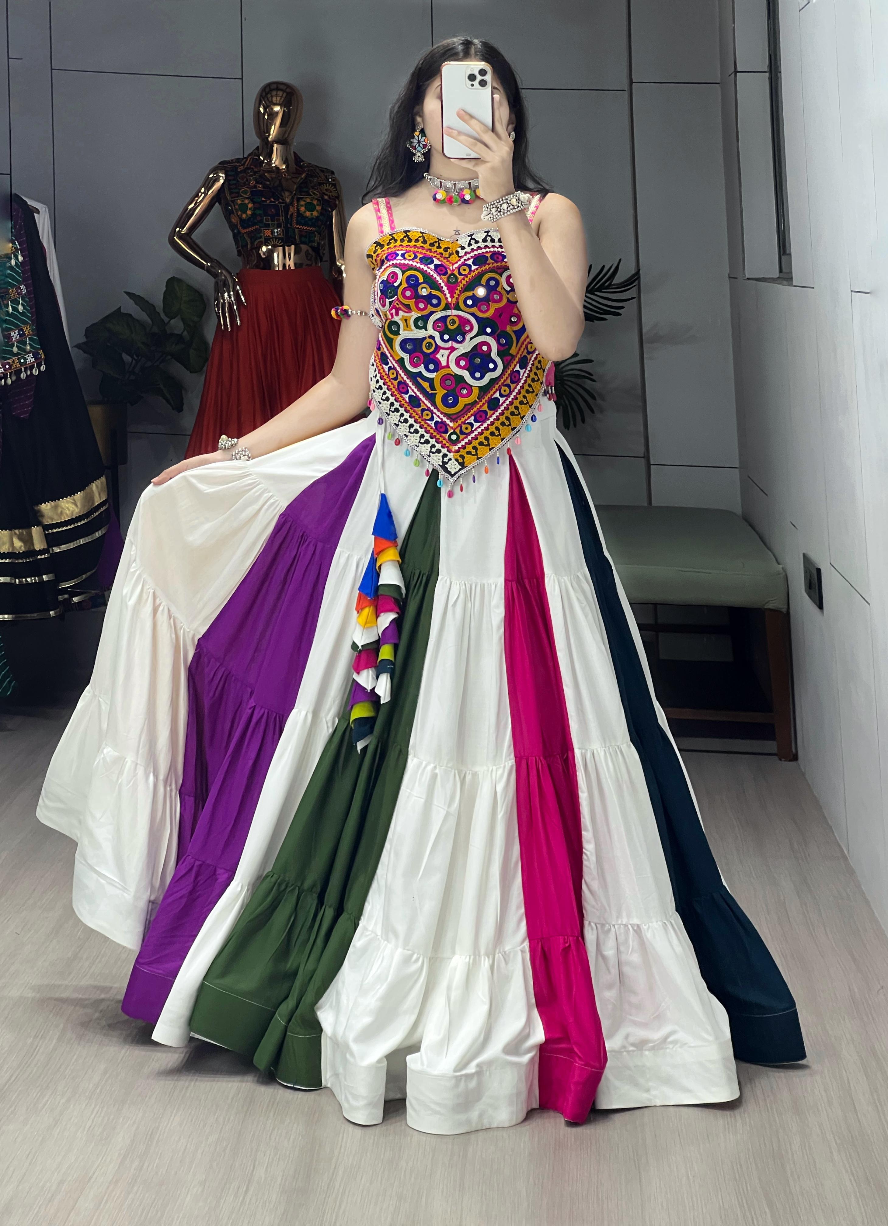 Kutchi Work Garba Navratri Chaniya Choli with 8-Meter Flair