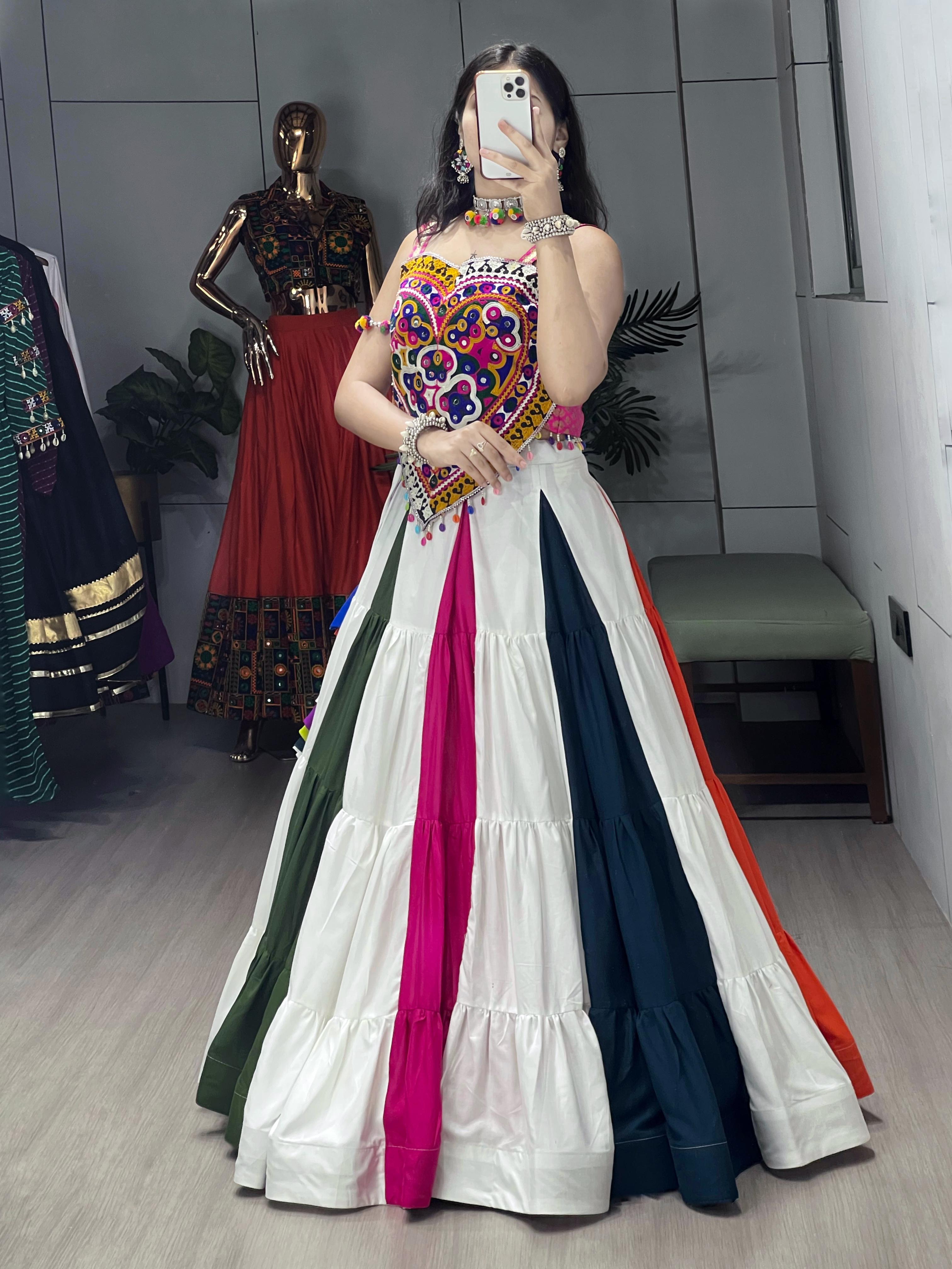 Kutchi Work Garba Navratri Chaniya Choli with 8-Meter Flair