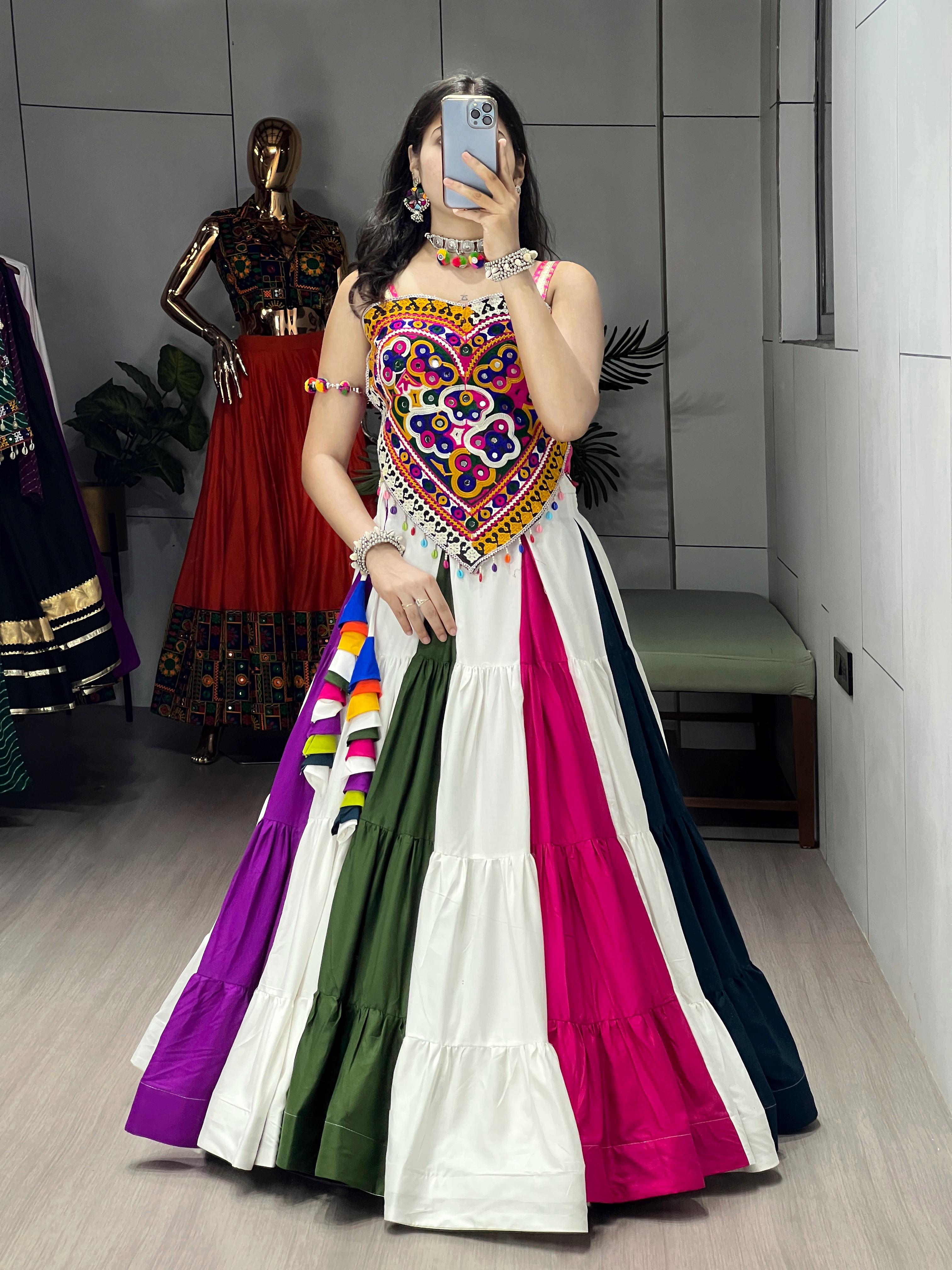 Kutchi Work Garba Navratri Chaniya Choli with 8-Meter Flair